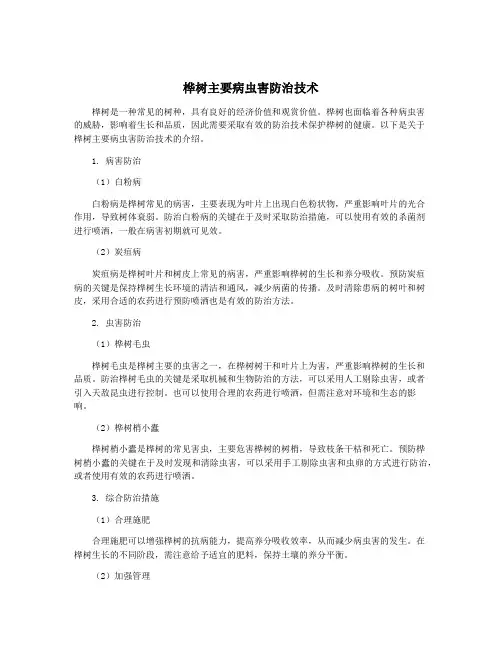 桦树主要病虫害防治技术