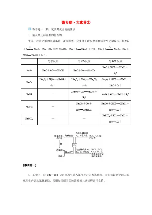 新教材高中化学微专题1学案鲁科版