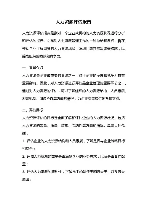 人力资源评估报告