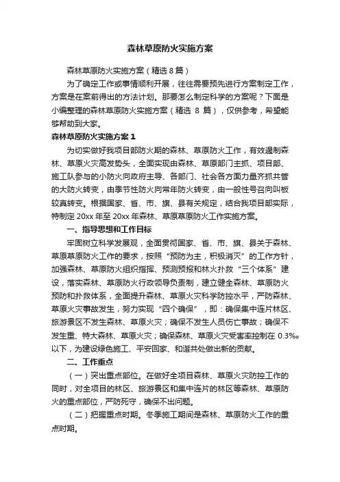 森林草原防火实施方案