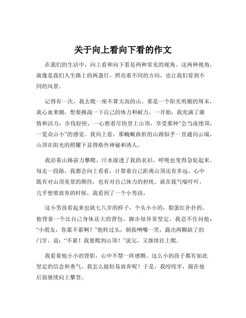 关于向上看向下看的作文