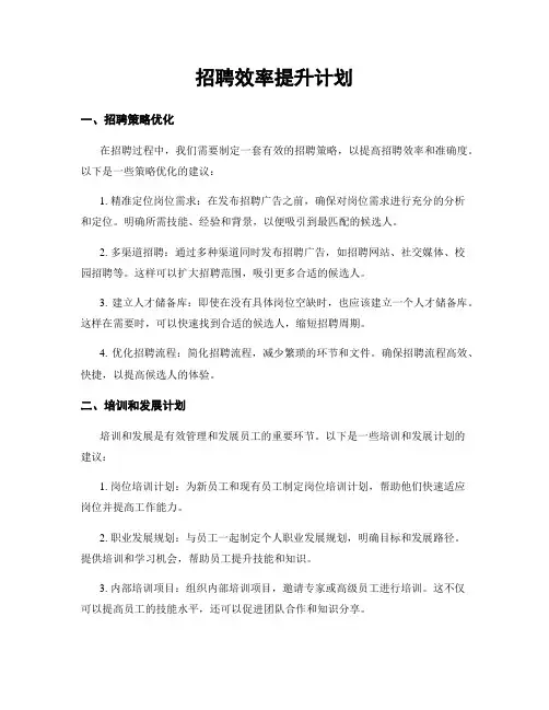 招聘效率提升计划