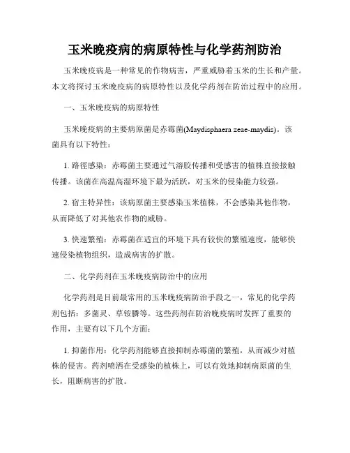 玉米晚疫病的病原特性与化学药剂防治