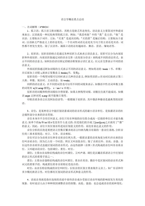 语言学概论重点总结