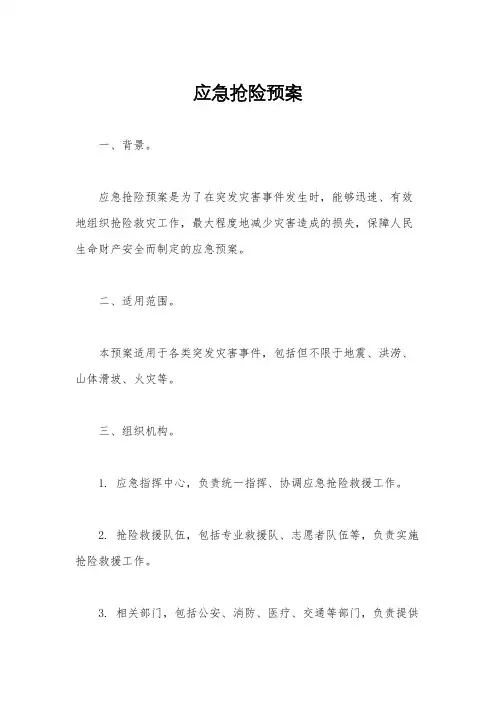 应急抢险预案