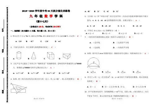 中考30天抓分强化训练卷(第十七天)(含答案)
