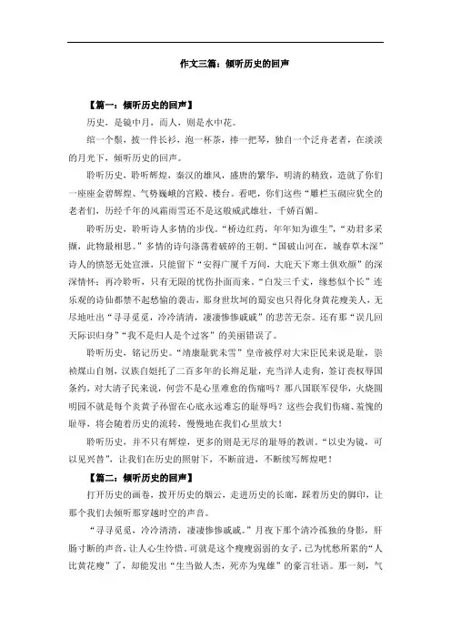 作文三篇：倾听历史的回声
