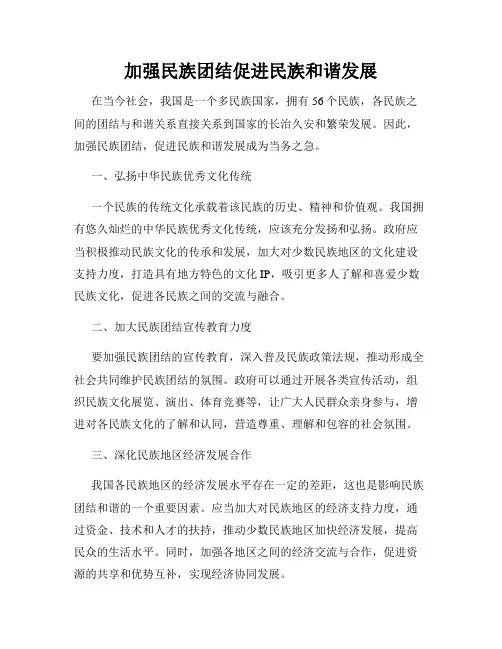 加强民族团结促进民族和谐发展