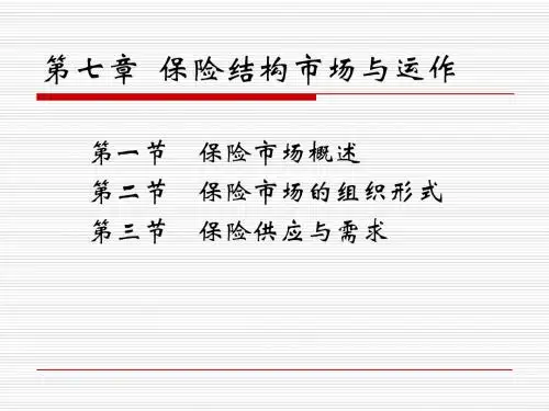 《保险学》(第二版)第七章保险市场结构与运作简明教程PPT课件