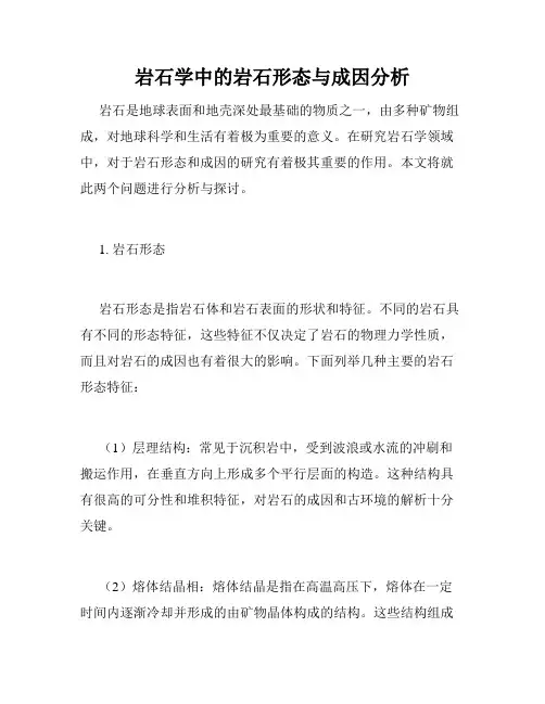 岩石学中的岩石形态与成因分析