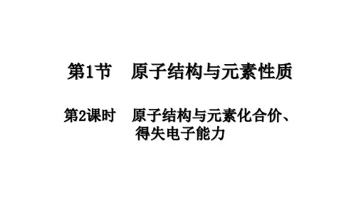 化学课件原子结构与元素化合价 得失电子能力  2.11