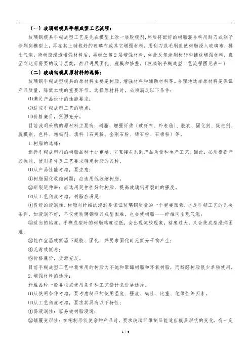 玻璃钢工艺流程图