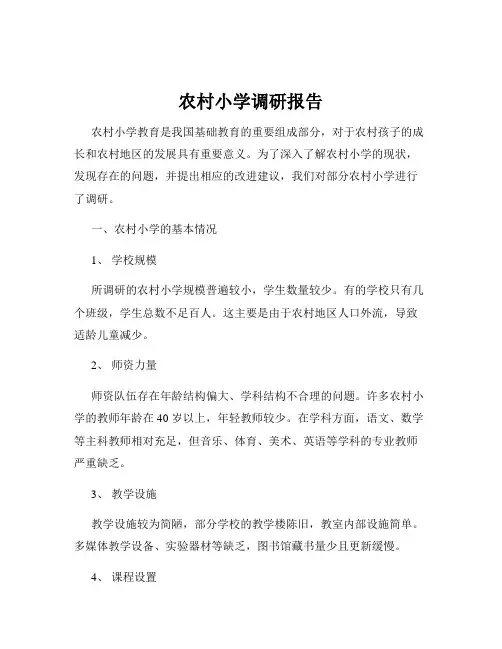 农村小学调研报告