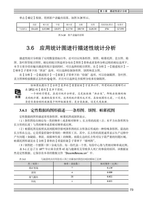 定性数据的图形描述——条形图、饼图、帕累托图_SPSS数据分析实用教程（第2版）_[共3页]