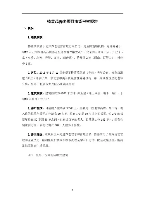 椿萱茂养老项目市场考察报告
