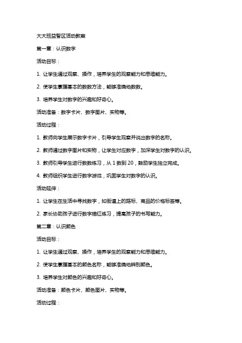 大大班益智区活动教案