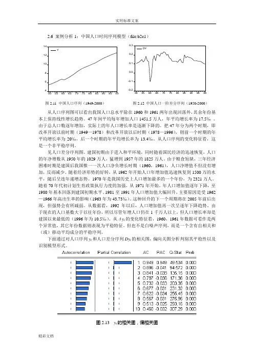 时间序列模型案例