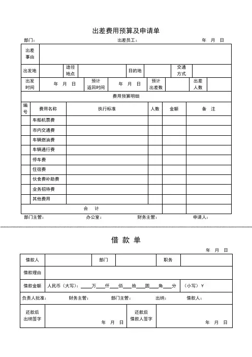 2.出差费用预算表.docx