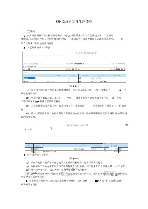用友U8自制件生产流程
