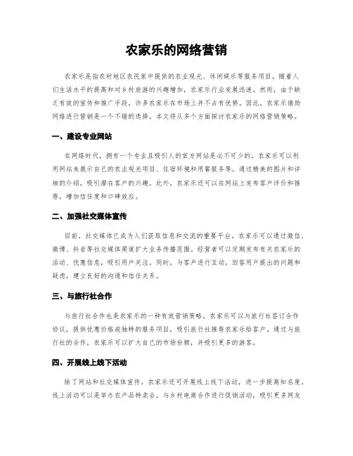 农家乐的网络营销
