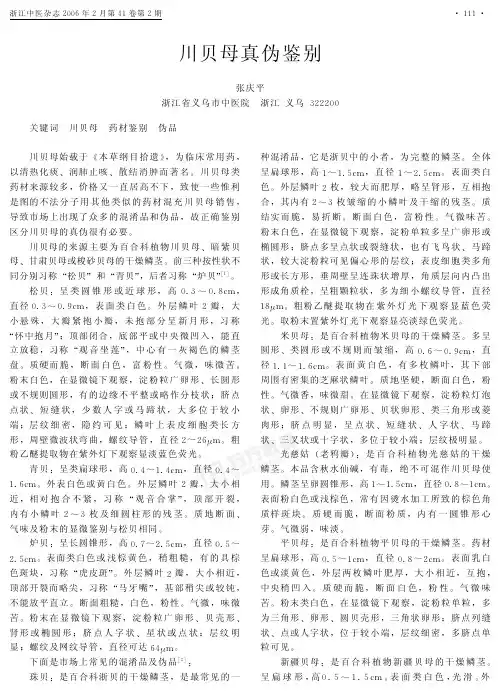 川贝母真伪鉴别