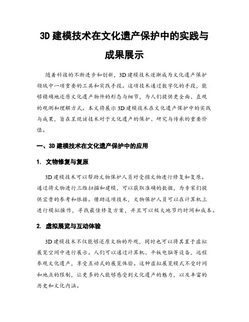 3D建模技术在文化遗产保护中的实践与成果展示