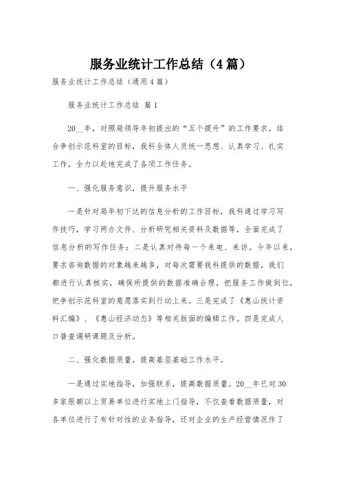 服务业统计工作总结(4篇)