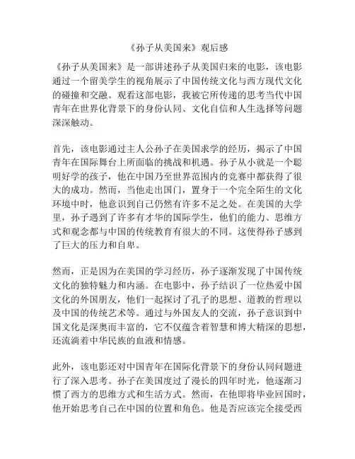《孙子从美国来》观后感