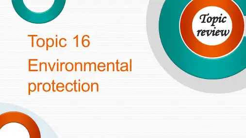 Topic 16 Environmental protection(环境保护)-中考英语话题复习课件