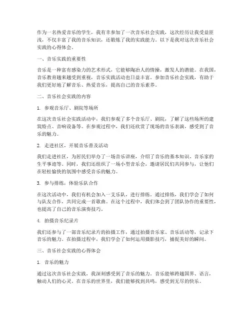 音乐社会实践心得体会