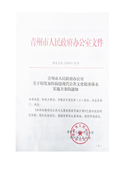 加快构建现代公共文化服务体系的实施计划方案