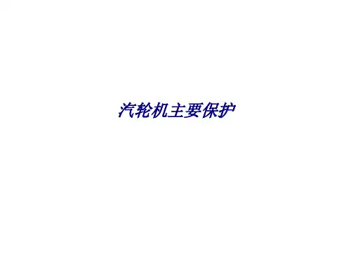 汽轮机主要保护专题培训课件