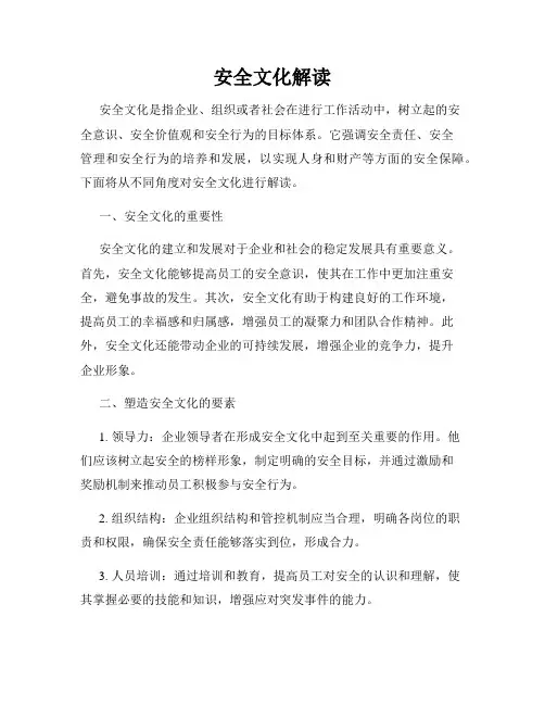 安全文化解读