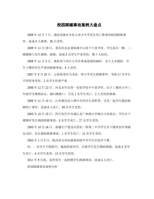 校园踩踏事故案例大盘点