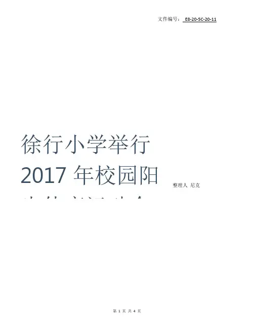 整理小学阳光体育活动简报