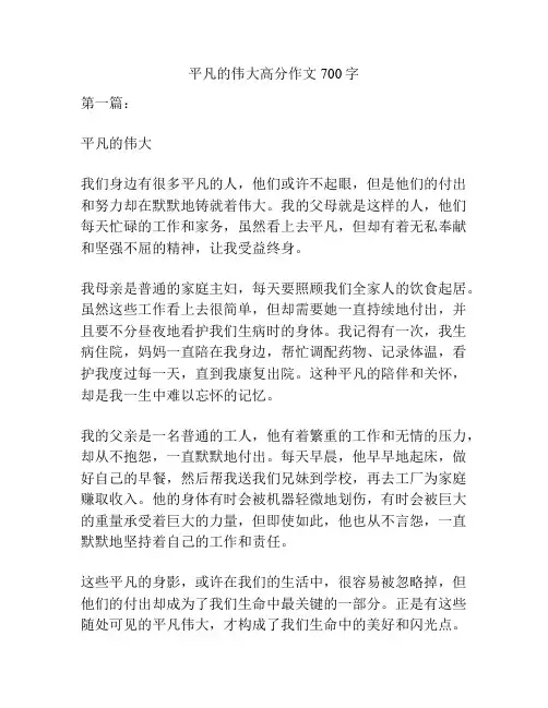 平凡的伟大高分作文700字