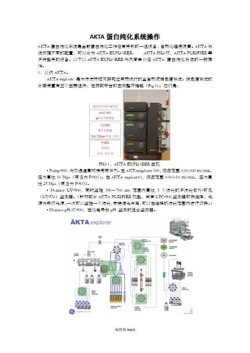 AKTA蛋白纯化系统操作