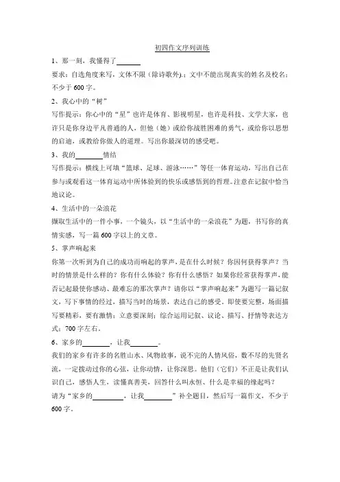 初四作文序列训练