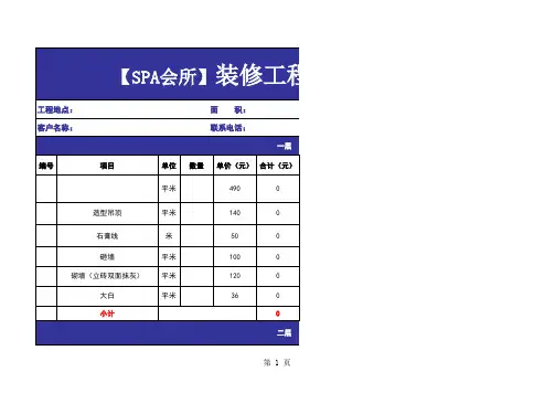 SPA预算