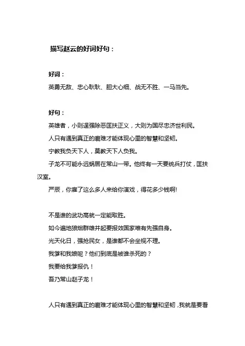 赵云的好词好句