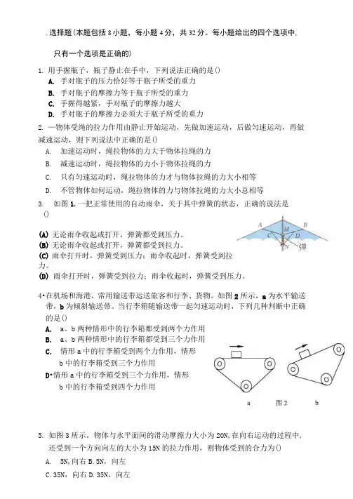 (完整版)力的合成与分解练习及答案