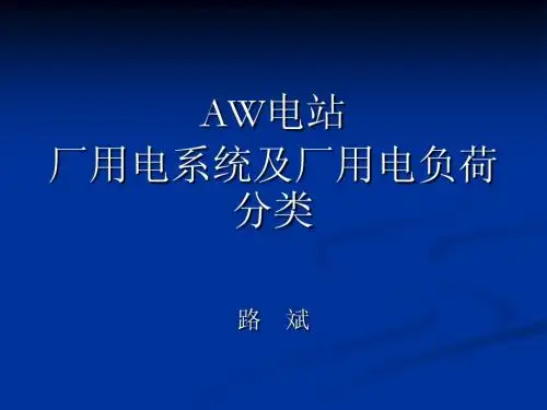 AW电站厂用电负荷分类