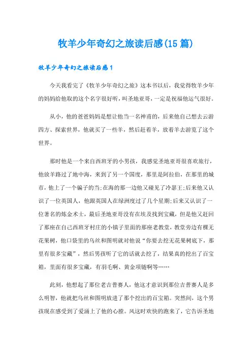 牧羊少年奇幻之旅读后感(15篇)