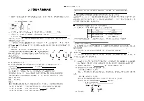 九年级化学实验探究题