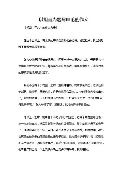 以担当为题写申论的作文