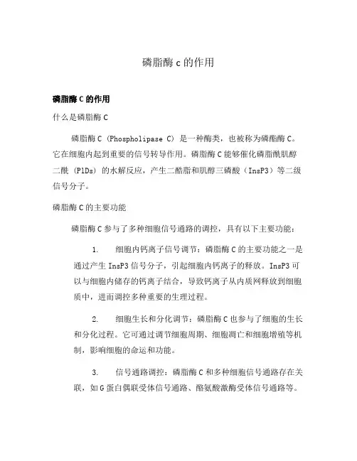磷脂酶c的作用