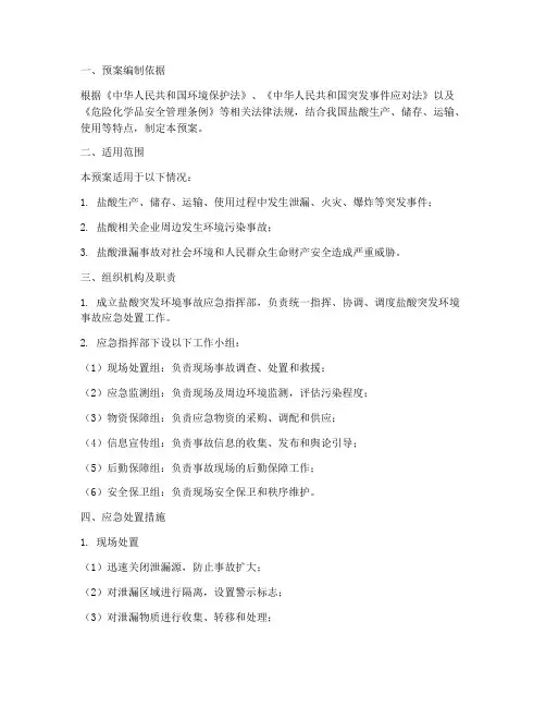 盐酸突发环境应急预案