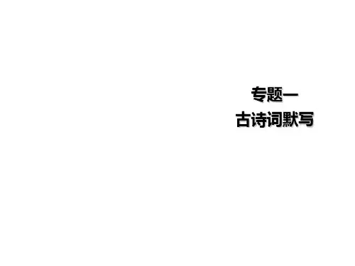 人教部编版九年级语文上册课件：专题一 古诗词默写(共30张PPT)