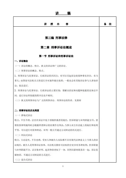 法学概论第二章 刑事诉讼法