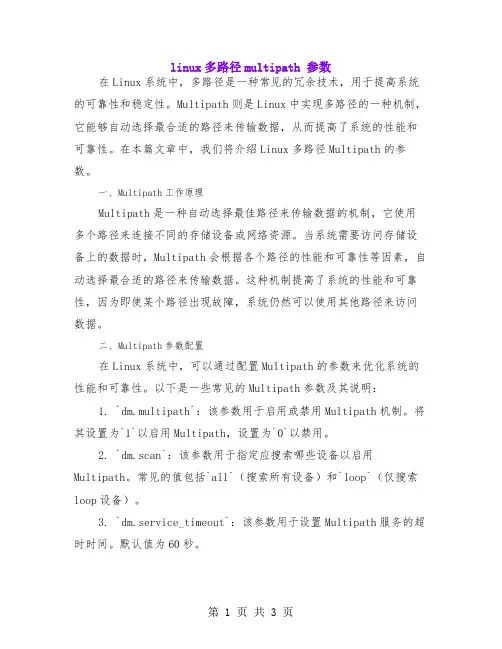 linux多路径multipath 参数